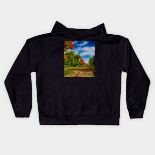 Railroad Tracks at Grand-Pre National Historic Site Kids Hoodie